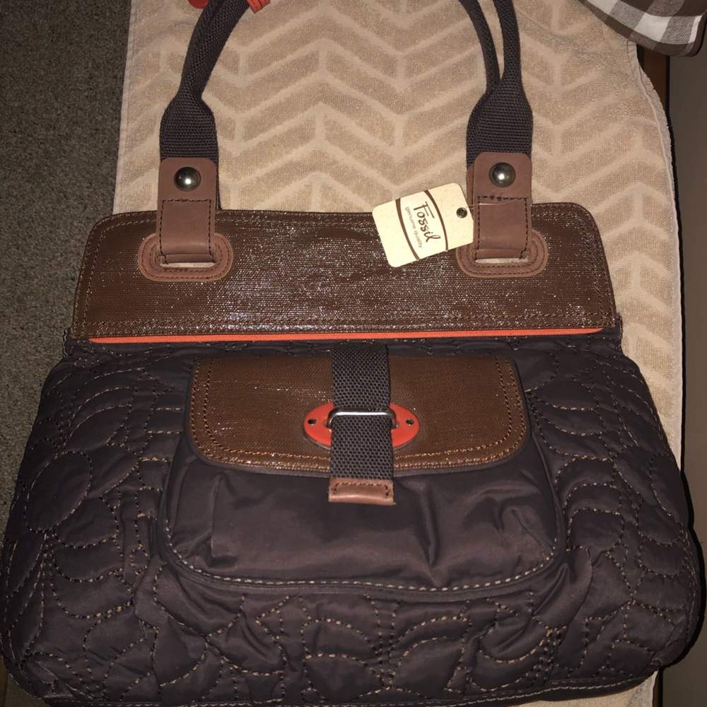 Fossil Key Per Handbag Brown NWT